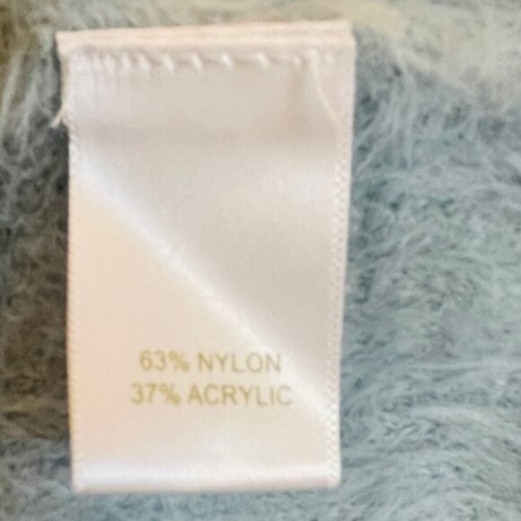 House of Harlow Baby Tee Polo Cropped Fuzzy Sweater Short Sleeve Medium - Picture 5 of 6